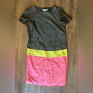 Boden Silk Blend Colorblock Dress